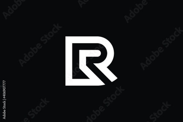 Fototapeta PR logo letter design on luxury background. RP logo monogram initials letter concept. PR icon logo design. RP elegant and Professional letter icon design on black background. P R RP PR