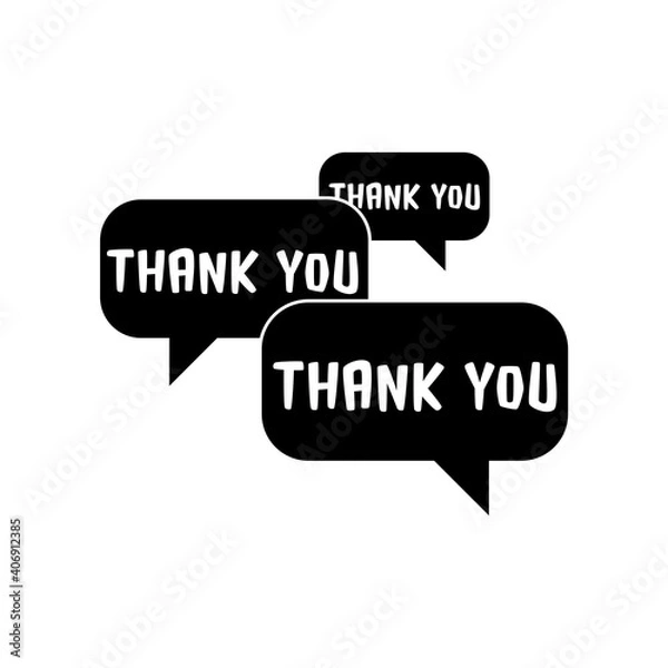 Obraz Speech bubbles thank you isolated on white background