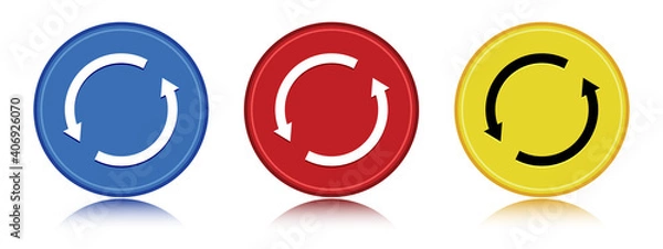 Fototapeta Update arrow icon flat round button set illustration