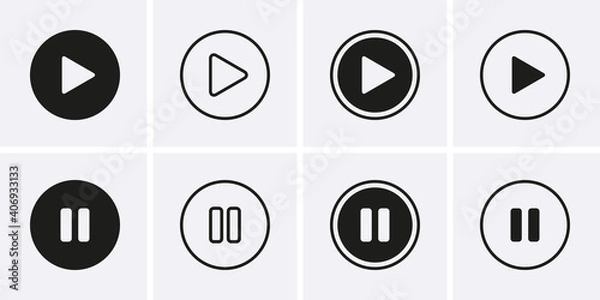 Obraz Play and Paus Icons set