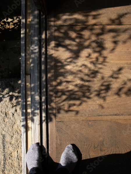 Obraz 縁側の木漏れ日