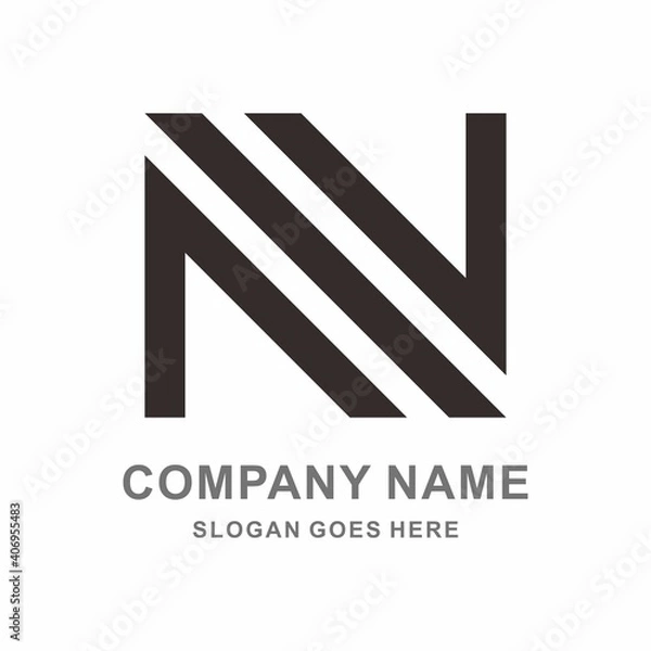 Obraz Monogram Letter N Geometric Square Business Company Stock Vector Logo Design Template
