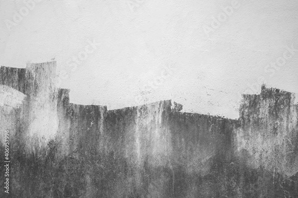 Obraz Abstract art white grunge cement or concrete wall texture background. White cement wall texture for interior design for the background. Old gray concrete background for advertising.
