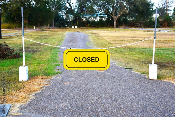 Obraz Road closed border closed blocked signage