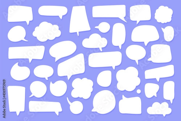 Obraz Set of speech bubble boxes vectors for dialogs. Cartoon dialogue Isolated on background