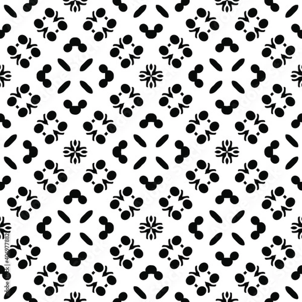 Fototapeta Black and white texture. Abstract seamless geometric pattern.
