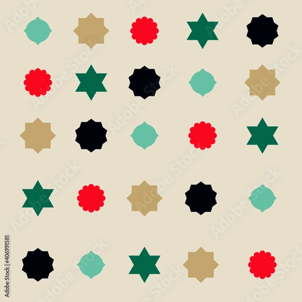 Fototapeta Simple vector shape with modern celebration style for seamless pattern and greeting card.