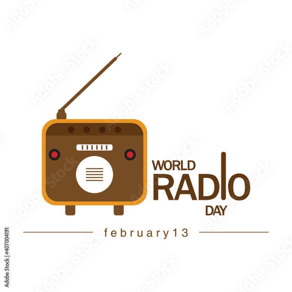 Fototapeta World Radio Day on February 13 Background. Vector illustration