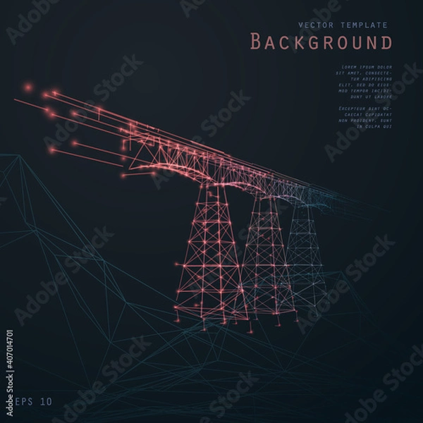 Obraz Background image of a bridge. Vector abstract perspective composition