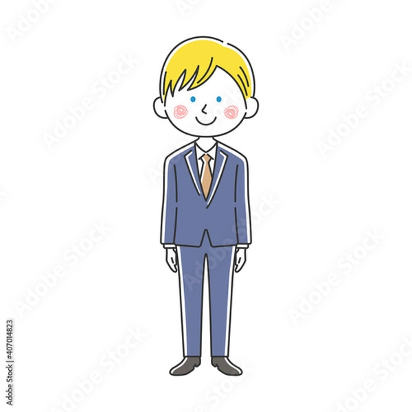 Fototapeta 笑顔の白人ビジネスマンのイラスト