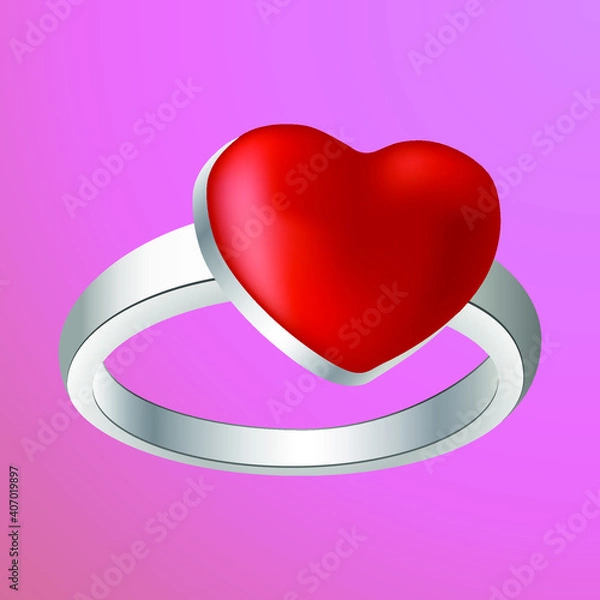 Obraz ring with heart vector