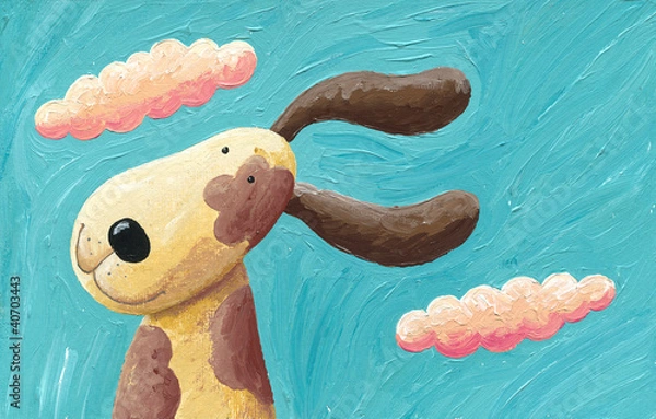 Obraz Cute dog in the wind