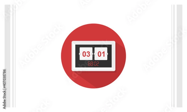 Obraz Time board flat icon vector template, Soccer icon concepts, Creative design