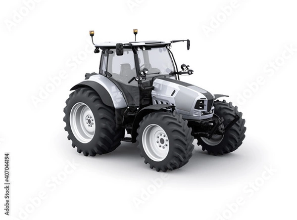 Fototapeta 3d rendering tractor for plowing soil isolated on white background with shadow