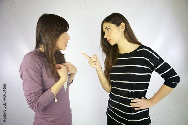 Obraz Girl discussing and fighting