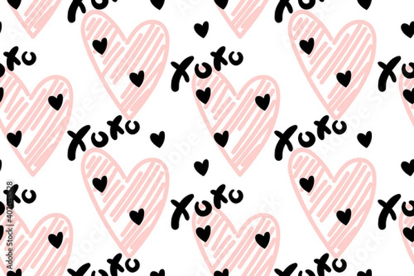 Fototapeta Vector abstract seamless XOXO pattern.