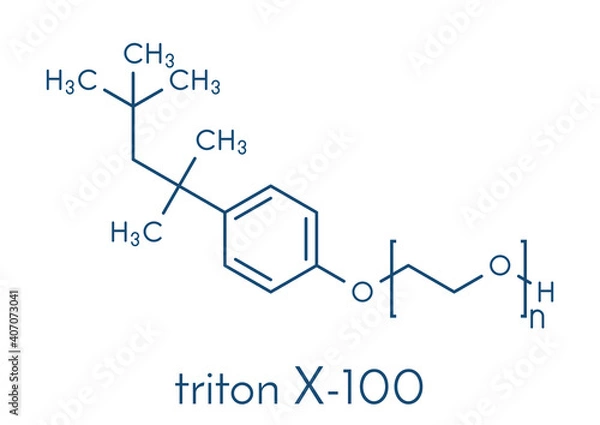 Fototapeta Triton x-100 detergent molecule. Skeletal formula.