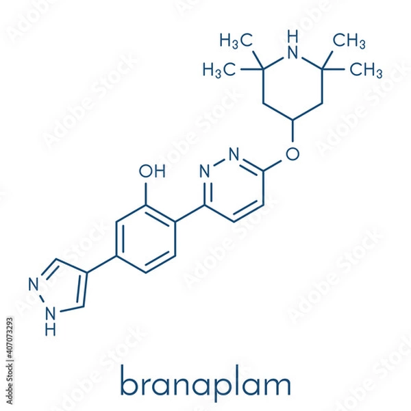 Obraz Branaplam SMA drug molecule. Skeletal formula.