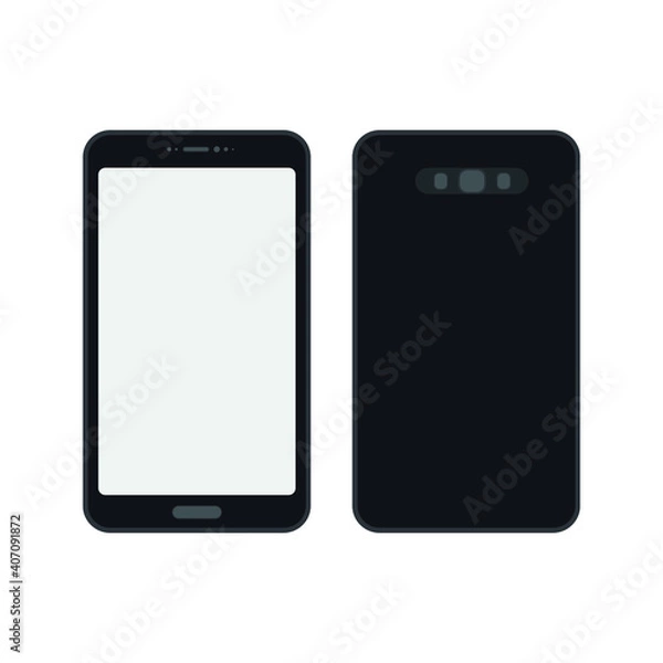 Fototapeta Device Mockup smartfone, new phone vector drawing isolated on white background