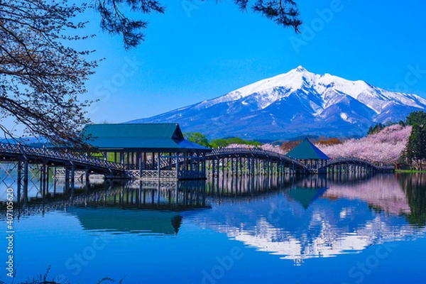 Obraz 【青森】鶴の舞橋と岩木山