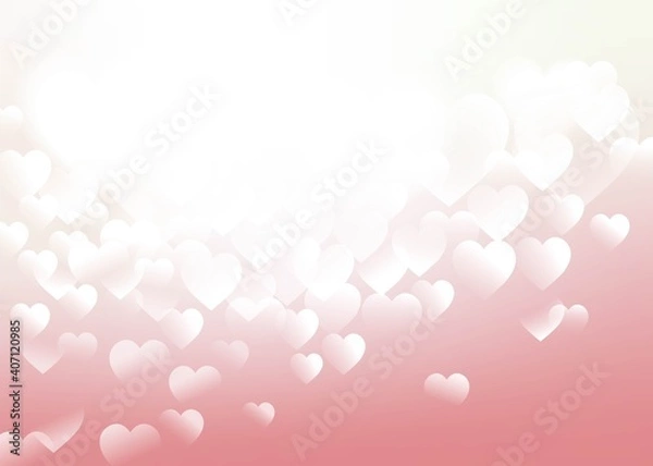 Obraz Hearts. Heart bokeh on pink color background for Valentine Day or for love scene or for Christmas festival or for wallpaper.