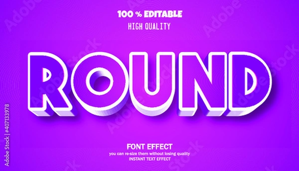 Fototapeta Modern 3D Bold Font, editable font effect