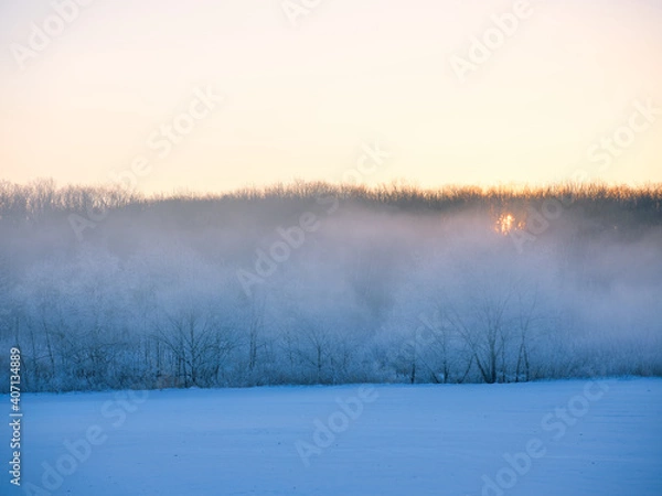 Fototapeta 霧氷と気嵐