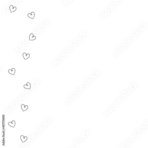 Obraz Heart background one line draw, vector illustration
