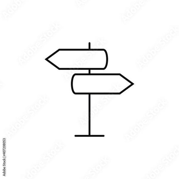 Fototapeta Signpost icon, direction icon isolated, expanded stroke