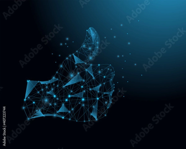 Fototapeta Low poly hand like technology abstract