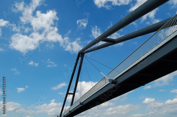 Obraz clouds and blue sky with modern bridge 