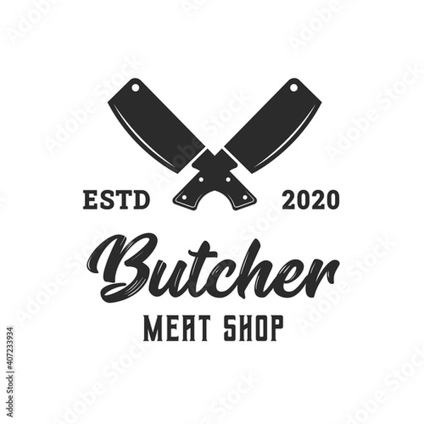 Fototapeta Butcher vector logo design