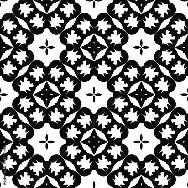 Fototapeta Black and white texture. seamless geometric pattern. 