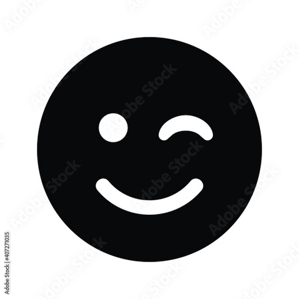 Fototapeta smiling face wink positive people emotion vector image