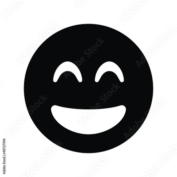 Obraz Grin beam Emoji Emoticon Vector Icon

