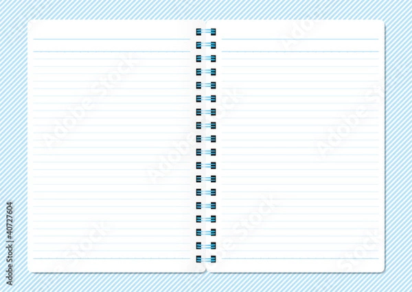 Obraz リングノート見開きストライプ背景