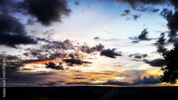 Fototapeta sunset in the mountains