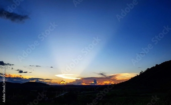 Fototapeta sunset in the mountains