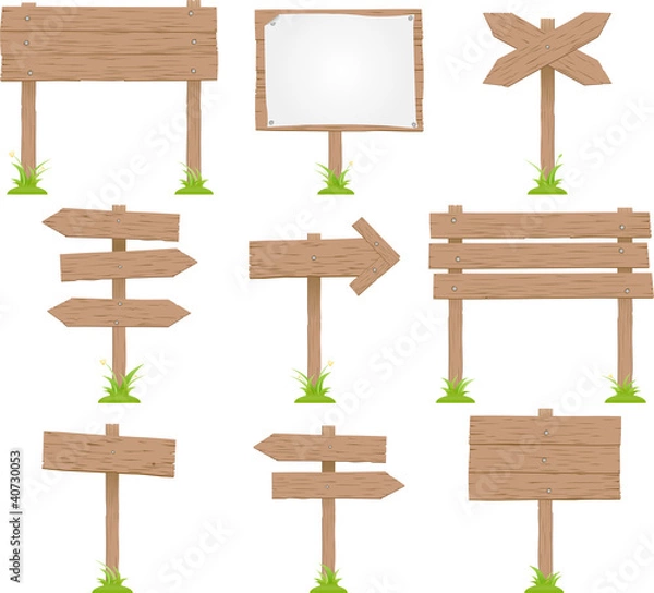 Obraz Set Of Wooden Sign