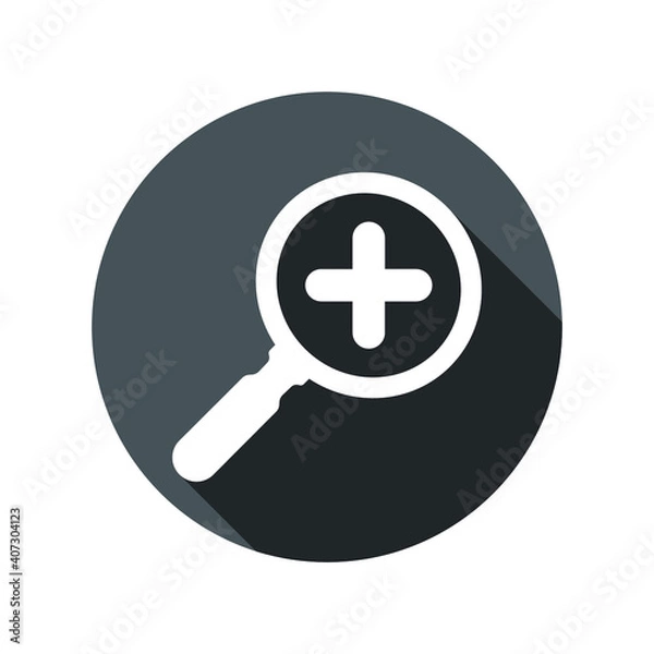 Fototapeta Zoom vector icon, magnify symbol. Plus sign