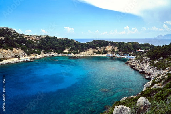 Fototapeta Anthony Quinn Bay on the island of Rhodes