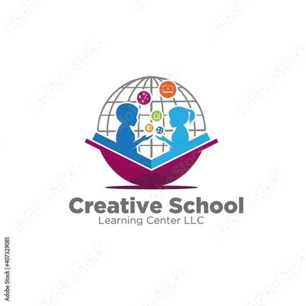 Obraz creative school learning center logo designs simple modern