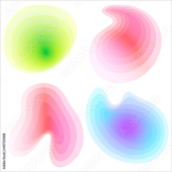 Obraz A set . Gradient Topography. Abstract topographical forms, vector