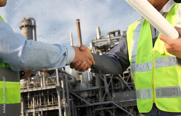 Obraz two engineer oil industry