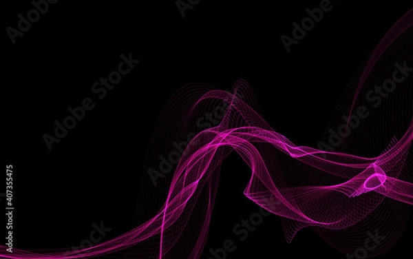 Obraz Dark abstract background with a glowing abstract waves