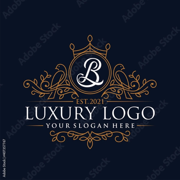 Obraz King Place Luxury Crest Royal Logo Template