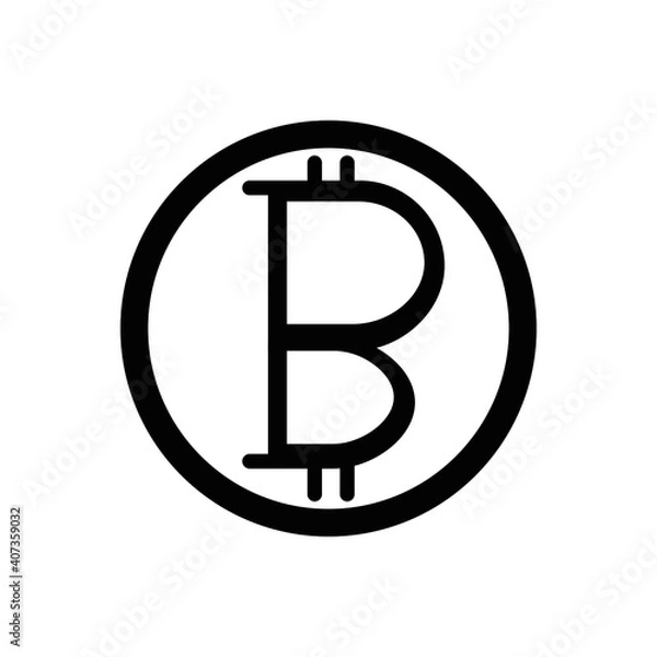Obraz outline icon bitcoin symbol vector illustration.