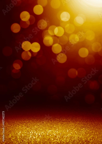 Fototapeta abstract gold bokeh light glitter blur background