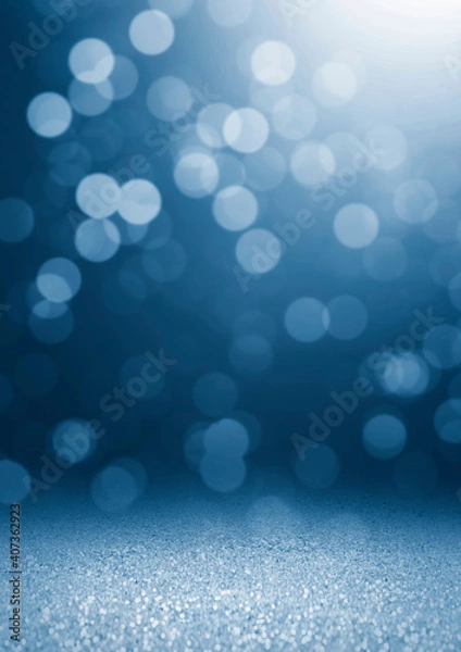 Fototapeta abstract blue bokeh light glitter background