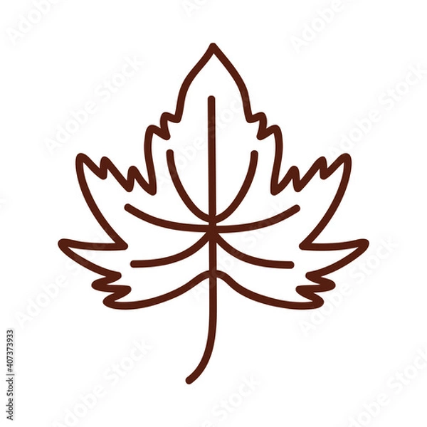 Fototapeta maple leaf line style icon vector design